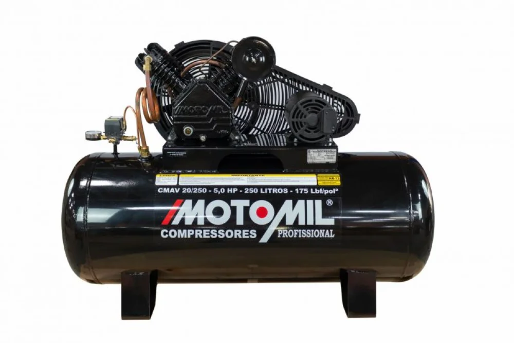 Compressor de Ar 20 CMAV 200L 5hp Trifásico - Motomil