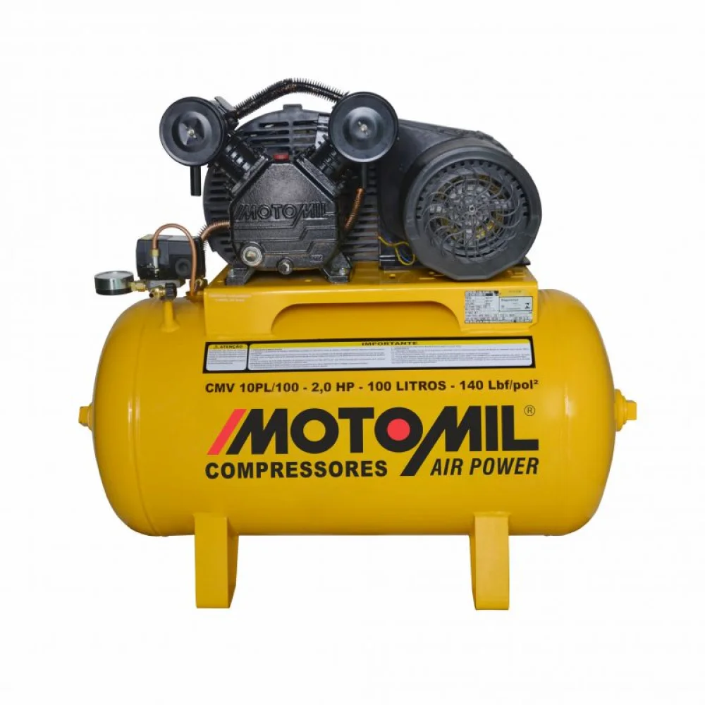 Compressor de Ar 10 Air Power 100L 2hp Monofásico - Motomil