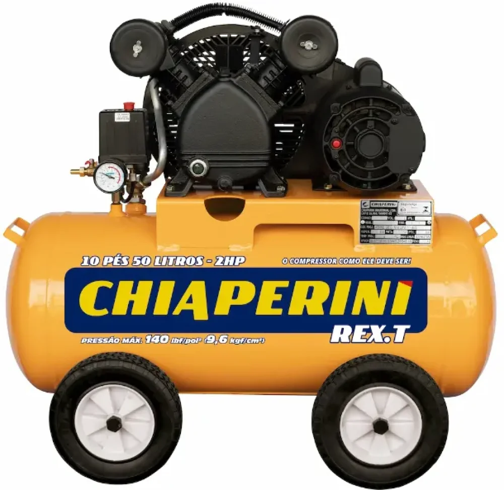 Compressor de Ar 10 REX.T 10 Pés 50L Monofásico 127/220v - Chiaperini