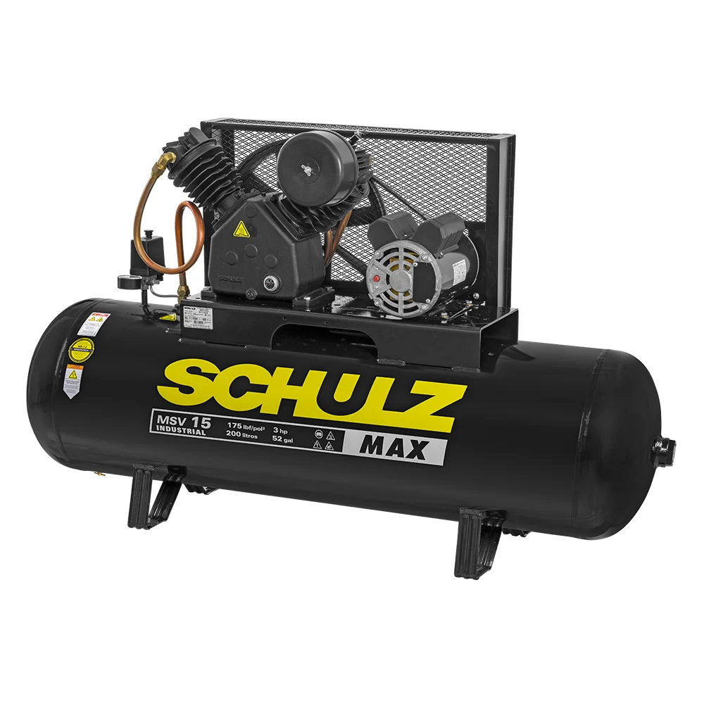 Compressor de Ar MSV 15 MAX 3hp 200L 175 psi Monofásico - Schulz