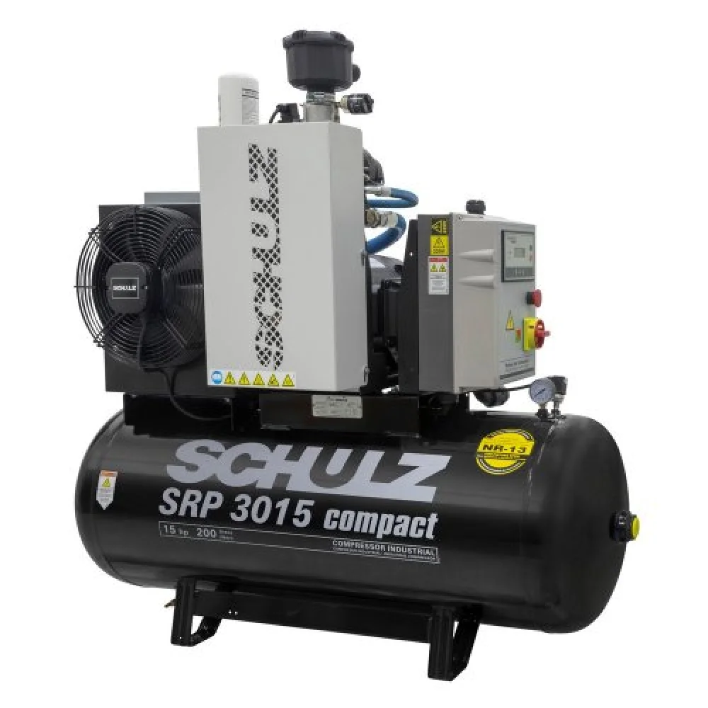 Compressor De Ar Rotativo a Parafuso SRP 3015 III COMPACT 15 CV 11 BAR 220V - Schulz