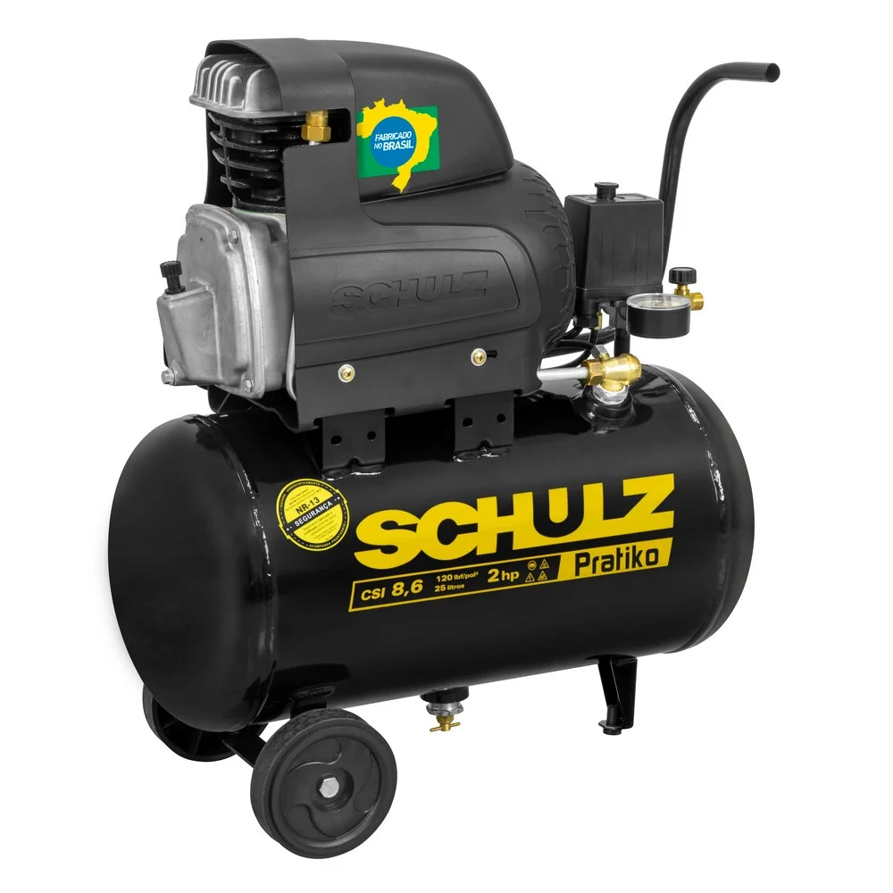 Motocompressor de Ar Pratiko CSI 8.6 25L - Schulz