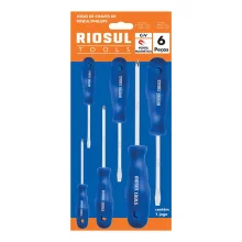Jogo de Chave de Fenda/Phillips 6 Peças - RioSul