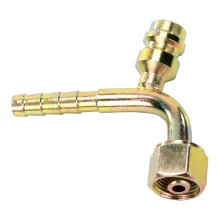 Conexão 06x90 Oring c/ Ventil para R134a (AÇO)