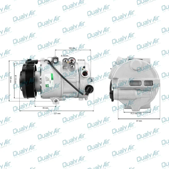 Compressor AC 12V p/ Sportage LX, EX... 2.0 2018 a 2020 -GRN