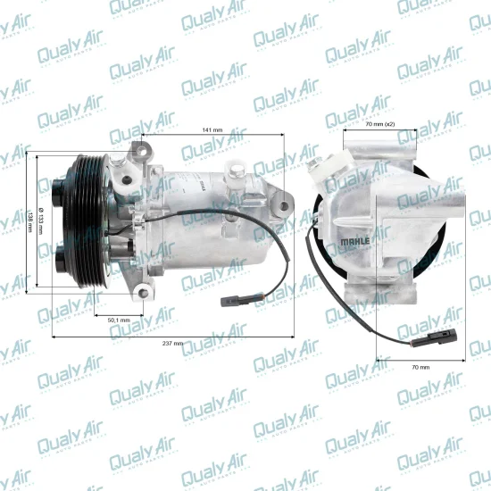 Compressor AC 3Fix p/ S10 2.8 Diesel 2011 a 2020 (OEM MAHLE)