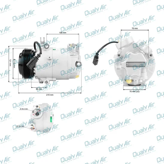 Compressor AC p/ Fox 04 a 10, Polo 04 a 08, SpaceFox (GREEN)