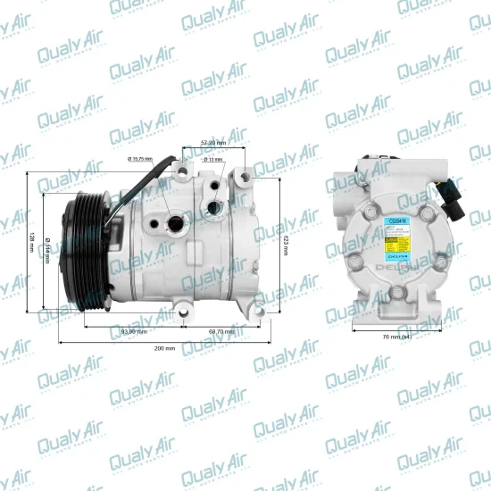 Compressor AC p/ Hyundai HB20 Gamma 1.6 2012 a 2019 (DELPHI)