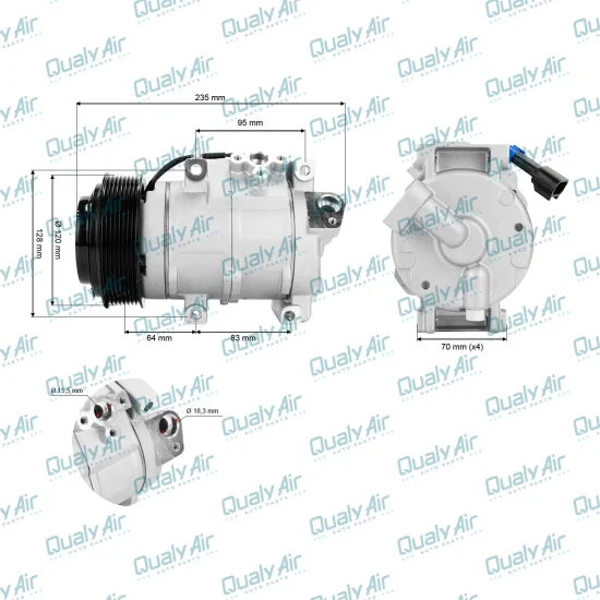 Compressor AC p/ John Deere 210K, 310K, 315SK, 344K, 6150J..