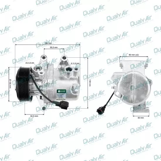 Compressor AC p/ Nissan Versa 2012 a 2022, March 2012 a 2020
