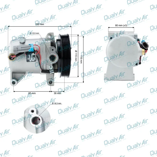 Compressor AC p/ Palio, Strada, Siena, Uno...2004 a 2013 OEM