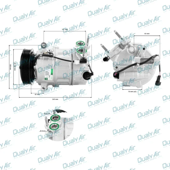 Compressor AC p/ Volvo S60, S80, S90, V60, V90, XC60, XC90
