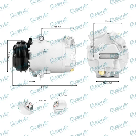 Compressor p/ Voyage 09 a 15, Saveiro 09 a 16, Gol..1.0, 1.6