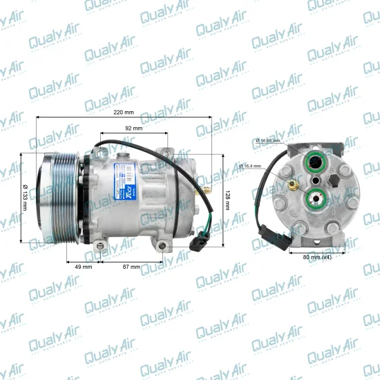Compressor AC Universal Sanden 7H15 8PK 24V 4Fix Flex (TCCI)