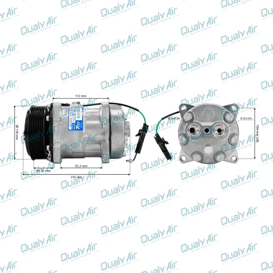 Compressor AC Universal Sanden 7H15 8PK 24V 8Fix Flex (TCCI)