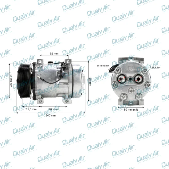 Compressor Ar Condicionado Universal 7H15 8PK 12V Flex 4 Fix