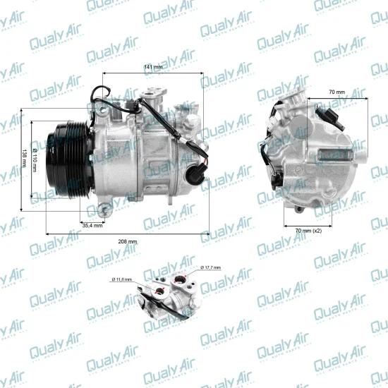 Compressor de AC 12V p/ Sprinter 314, 416, 516...2020 a 2022