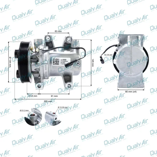 Compressor de AC 6PK 24V Calsonic p/ GM S10 2013 a 2021(OEM)