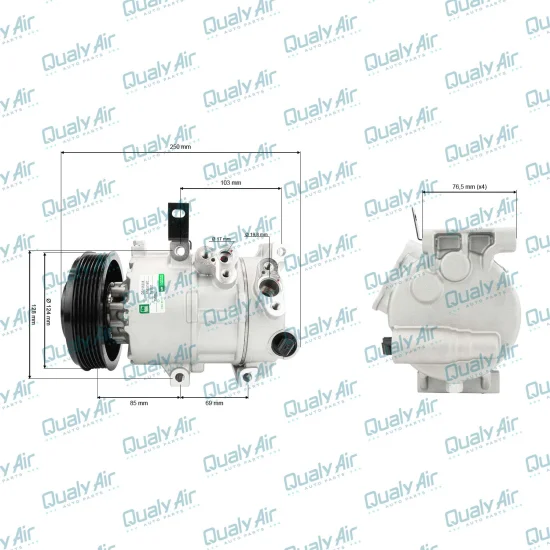 Compressor de AC 6Seu16C p/ Tucson 2017 a 22, Creta 17 a 22