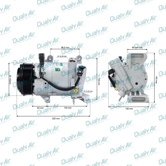 Compressor de AC CVC p/ Honda Civic Turbo 1.5 2017 a 2021