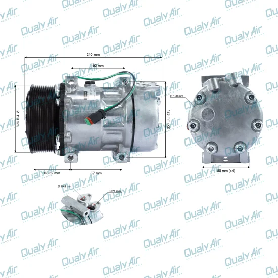 Compressor de AC Denso p/ Scania Série 124 2013 a 2024 (OEM)