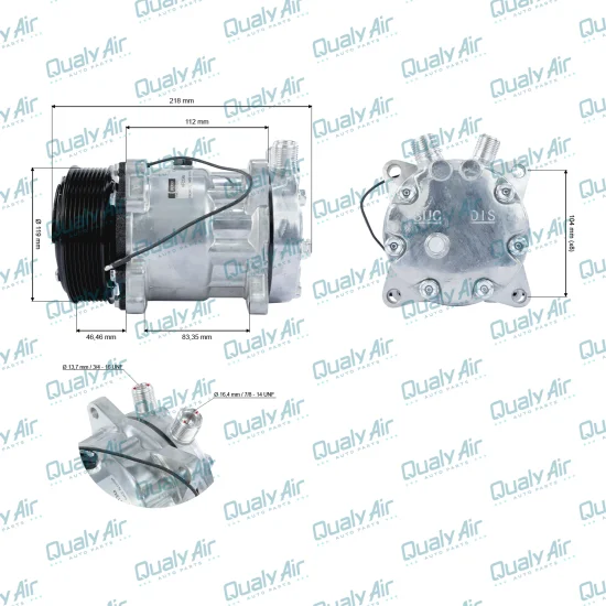 Compressor de AC Denso Universal 7H15 8PK 12V 8 Fix (OEM)