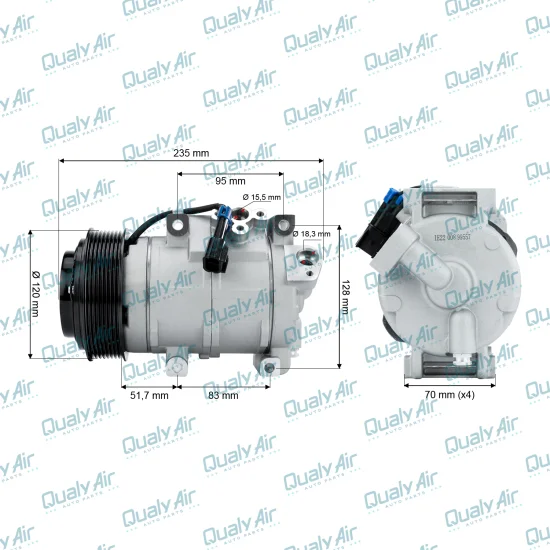 Compressor de AC John Deere 524K, 850J, 948L, 953MH