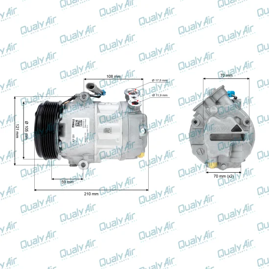 Compressor de AC Mahle p/ Chevrolet GM Astra, Vectra (OEM)