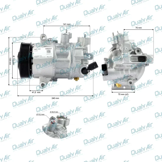 Compressor de Ar Condicionado Mahle Volkswagen Polo OEM