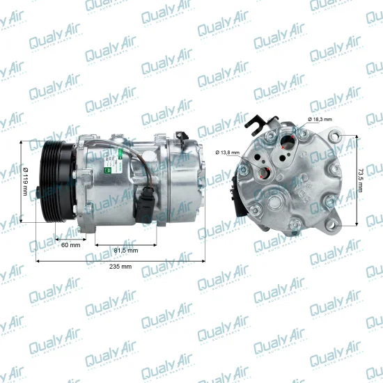 Compressor de AC p/ A3, TT 99 a 10; Polo Golf 93 a 10..(GRN)