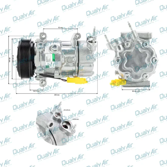 Compressor de AC p/ Berlingo 18 a 19, C3; 206, 307 2001 a 08