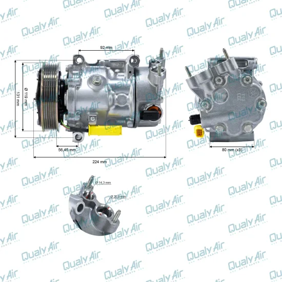 Compressor de AC p/ C3, C4, C5; 206, 208...c/ Sensor(OEM)