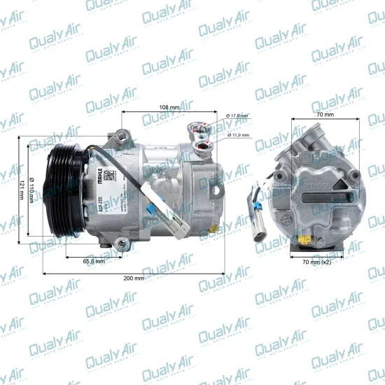 Compressor de AC p/ Celta 12 a 16, Classic, Prisma 12 a 13..OEM