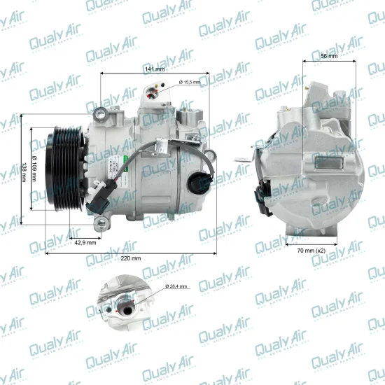 Compressor de AC p/ Discovery 3, Range Rover..04 a 09 Diesel
