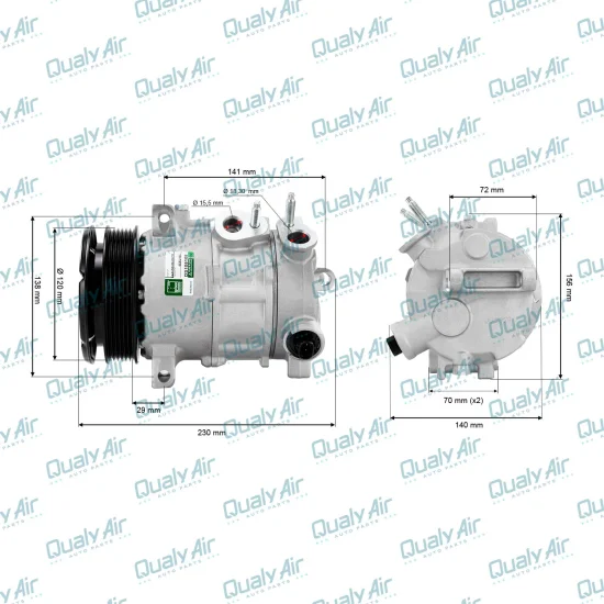 Compressor de AC p/ Dodge Journey; Fiat Freemont (GREEN)