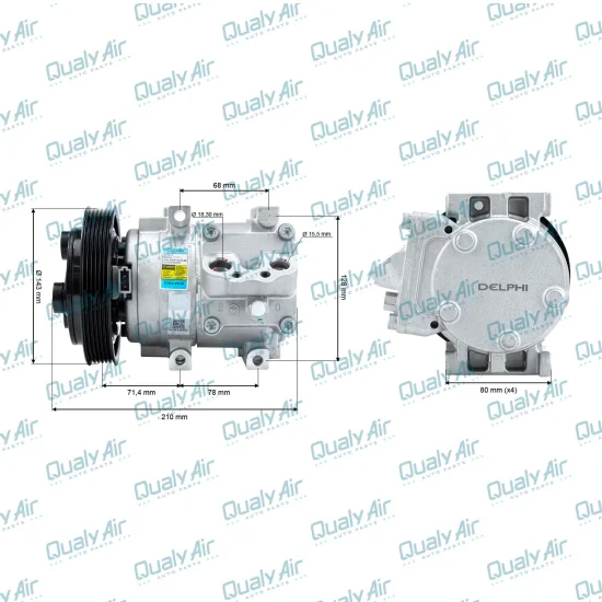 Compressor de AC p/ Fiesta 2004 a 2012, Ecosport 2006 a 2014