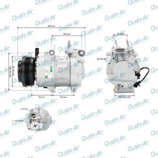 Compressor Ar Condicionado p/ EcoSport 2.0 2017 a 2021 GREEN