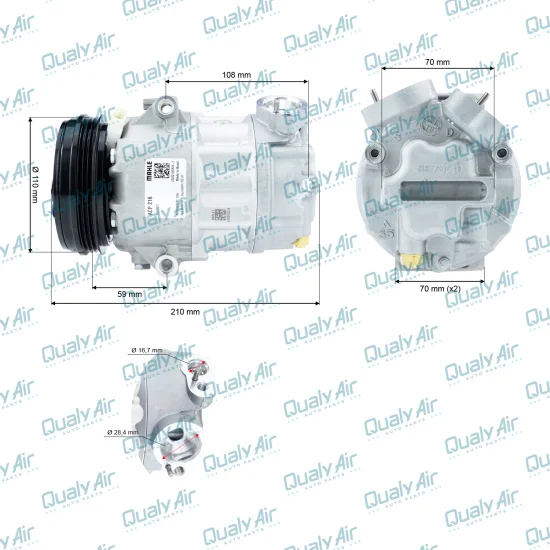 Compressor p/ VW Gol G5 e G6, Fox, Saveiro, Voyage...(MAHLE)