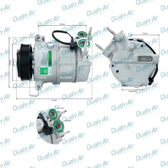 Compressor de AC p/ Jaguar Xf, Xj, Xk; Land Rover... (GREEN)