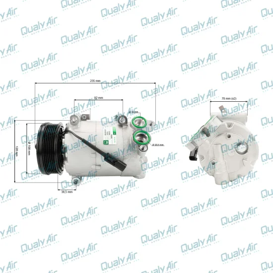 Compressor de AC p/ Land Rover Evoque Diesel 2015 a 19 (GRN)