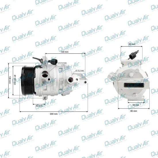 Compressor de AC p/ Nissan March, Versa... 1.6 2012 a 2019
