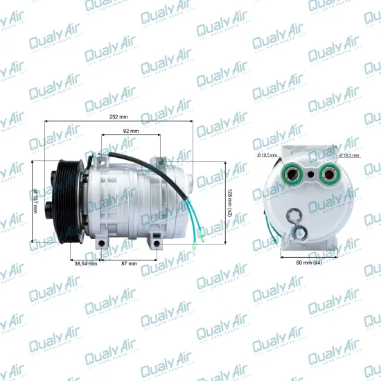 Compressor de AC p/ Ônibus W6, W7, W8, W8L 4X4, W9...(GREEN)