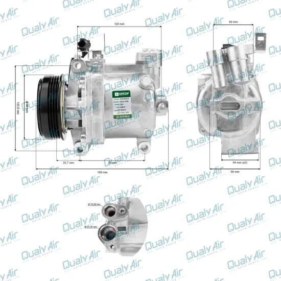 Compressor de AC p/ Subaru Forester 09 a 11, Impreza 08 a 14