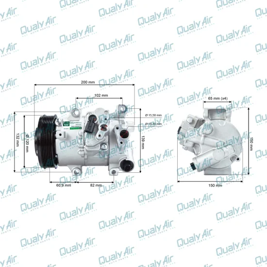 Compressor de AC p/ Toyota Corolla 2011 a 14 2 sensor (GRN)