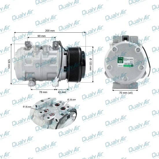 Compressor de AC p/ Trator 3200, 6125J, SE6020 ... (GREEN)