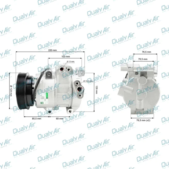Compressor de AC p/ Veloster 2011 a 13; Cerato 2004 a 09...