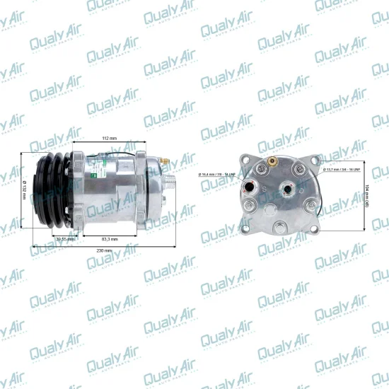 Compressor de AC Universal 5H14 2V 12V Horizontal 8 Fix(GRN)