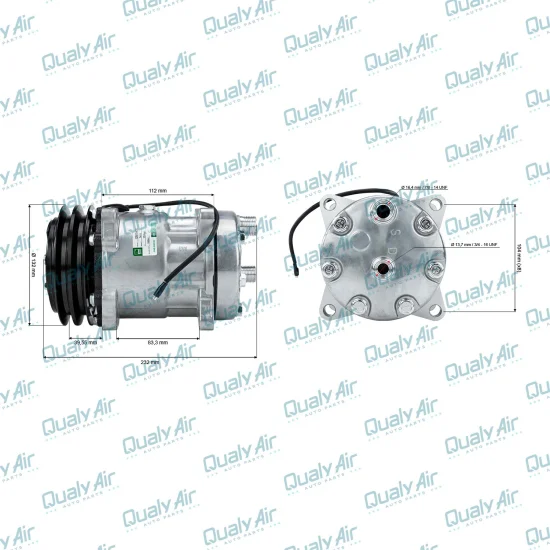 Compressor de AC Universal 7H15 2V 12V Horizontal 8 Fix(GRN)