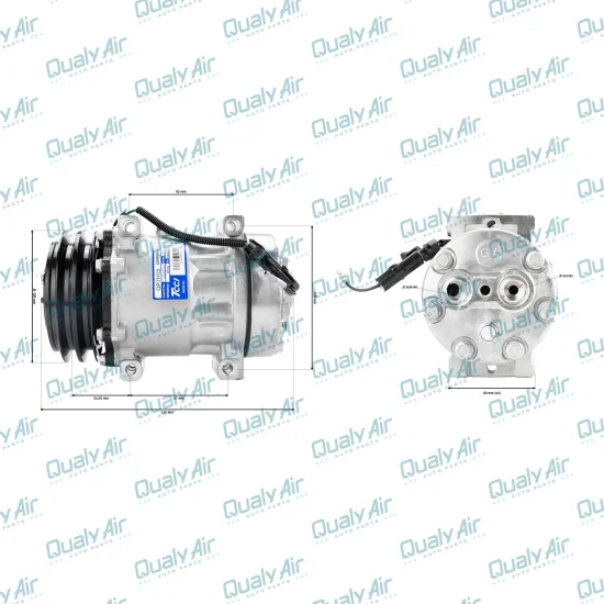 Compressor de AC Universal 7H15 2V 24V 4Fixações Flex (TCCI)