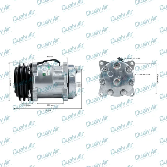 Compressor de AC Universal 7H15 2V 24V Horizontal 8 Fix(GRN)